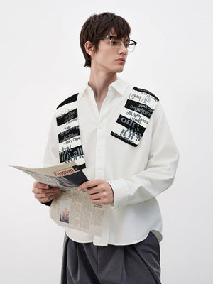Liber Autumn Neutral wear Color matching Stripes Shirts