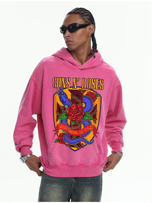 Retro Fried Snowflakes Printed Hoodies