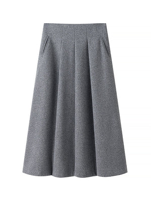 Blazer ajusté à revers et manches longues, jupe assortie, ensemble deux pièces en laine