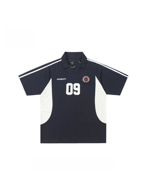 Embroidery Academic Style Patchwork POLO Shirt