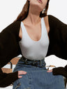 Knitted Long-Sleeve Cropped Top