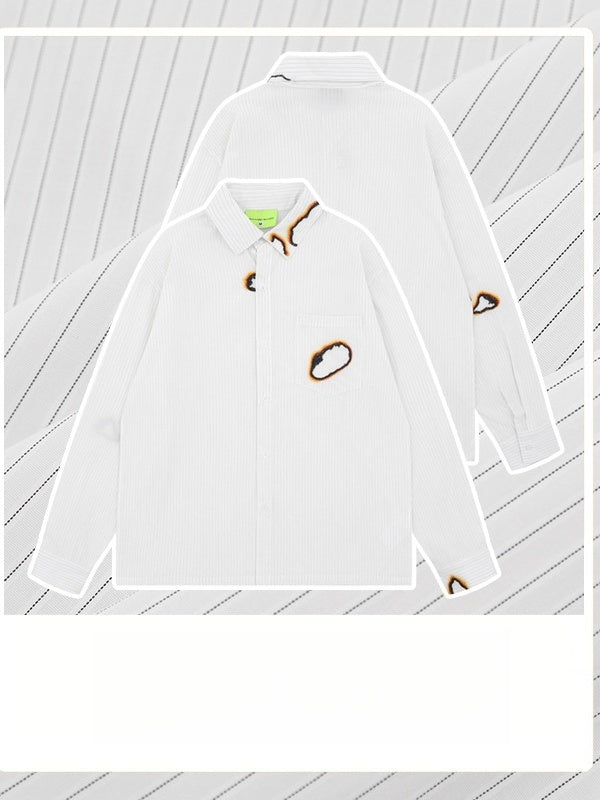 Liber Summer Men's Pocket decoration Stripes Shirts