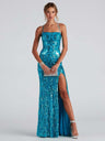 Sequins  High Side Split  Maxi Dresses
