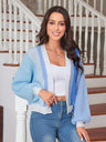 Color Color block matching Cardigans