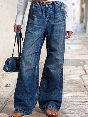 Liber Winter Women's Old, Wash water, Pleats Jeans