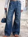 Liber Winter Women's Old, Wash water, Pleats Jeans
