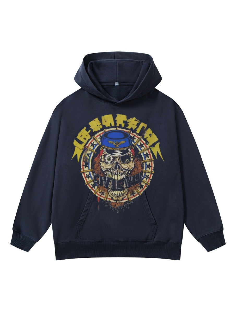 Digital Direct Injection Washing Retro Hoodies