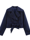 Lace up Buttons Short Trench Coats