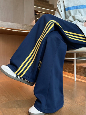 Liber Autumn Neutral wear Color matching Stripes Pants