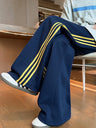 Liber Autumn Neutral wear Color matching Stripes Pants