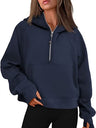 Liber Summer Women's Zipper Color matching Sweatshirts&Hoodies