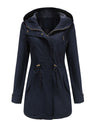 Cotton Loose Solid Color Pocket Hooded Jackets