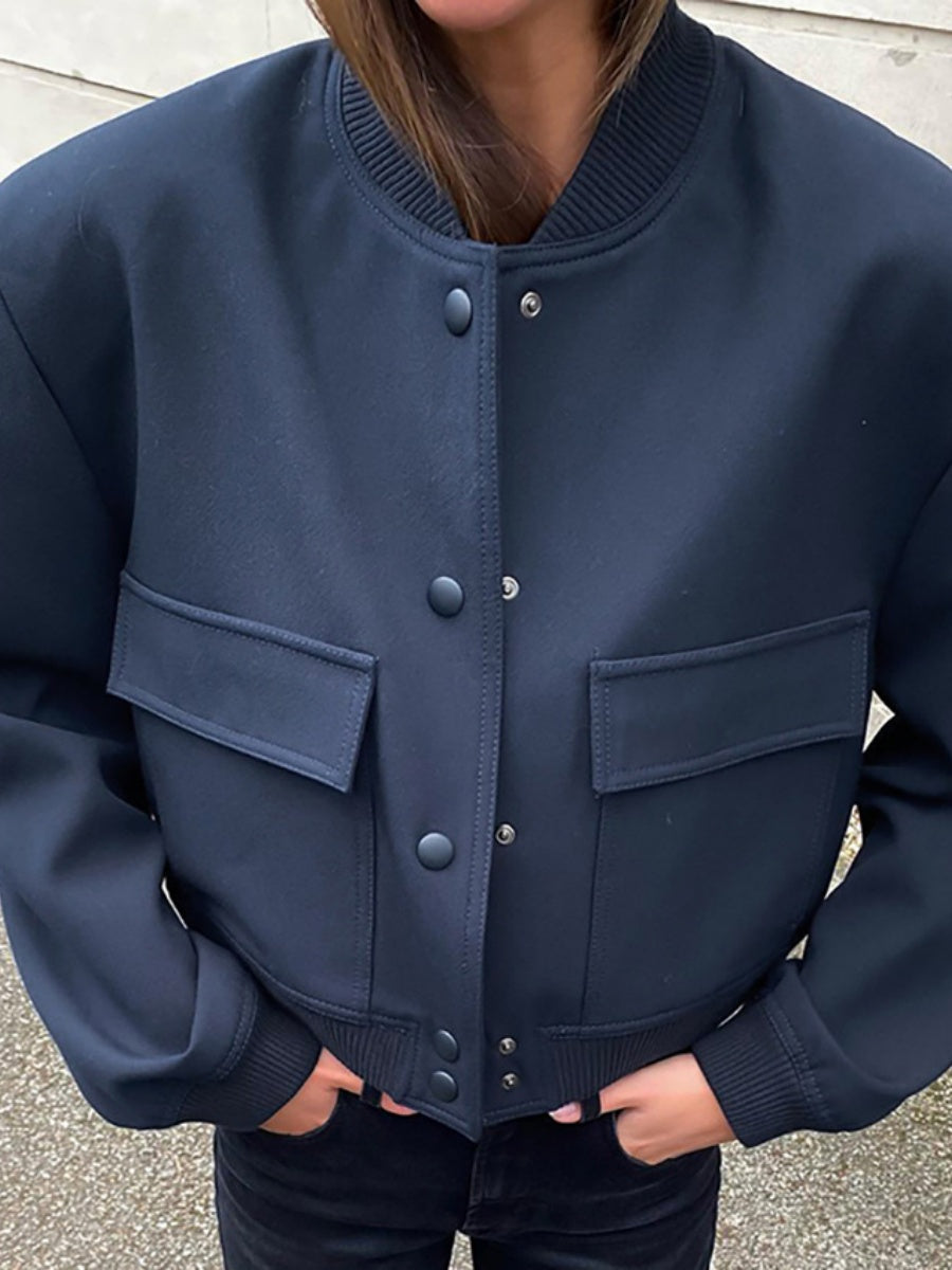 Liber Autumn Women's Baseball uniform Solid Color Jackets