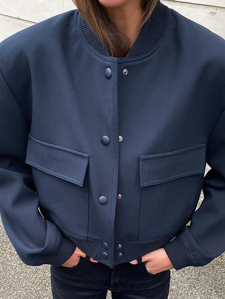 Liber Autumn Women's Baseball uniform Solid Color Jackets