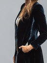 Velvet Splicing Retro Slit Long Sleeve Loose Coats