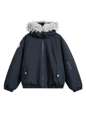 Outdoor Water-repellent Keep Warm Removable Fur Collar Thickening Hooded Parker