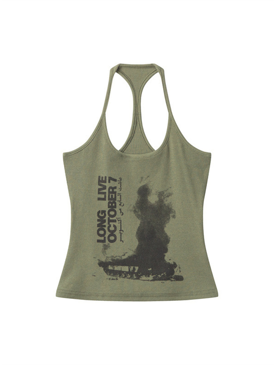 Liber Summer Women's Letters/Numbers/Words Tank tops&Camis