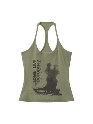 Liber Summer Women's Letters/Numbers/Words Tank tops&Camis