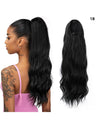 Pull-cord Hair Tie Water Ripple High-temperature Silk Ponytail Wig