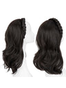 Fishbone Braid Headband Integrated Hair Replacement Long Curly Half-head Wig