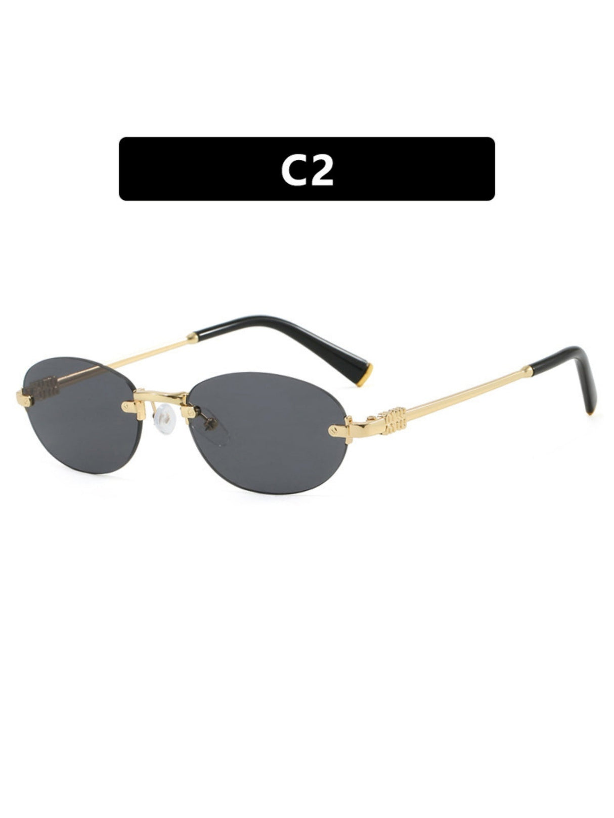 Oval Retro Frameless Sunglasses