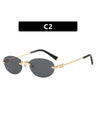 Oval Retro Frameless Sunglasses