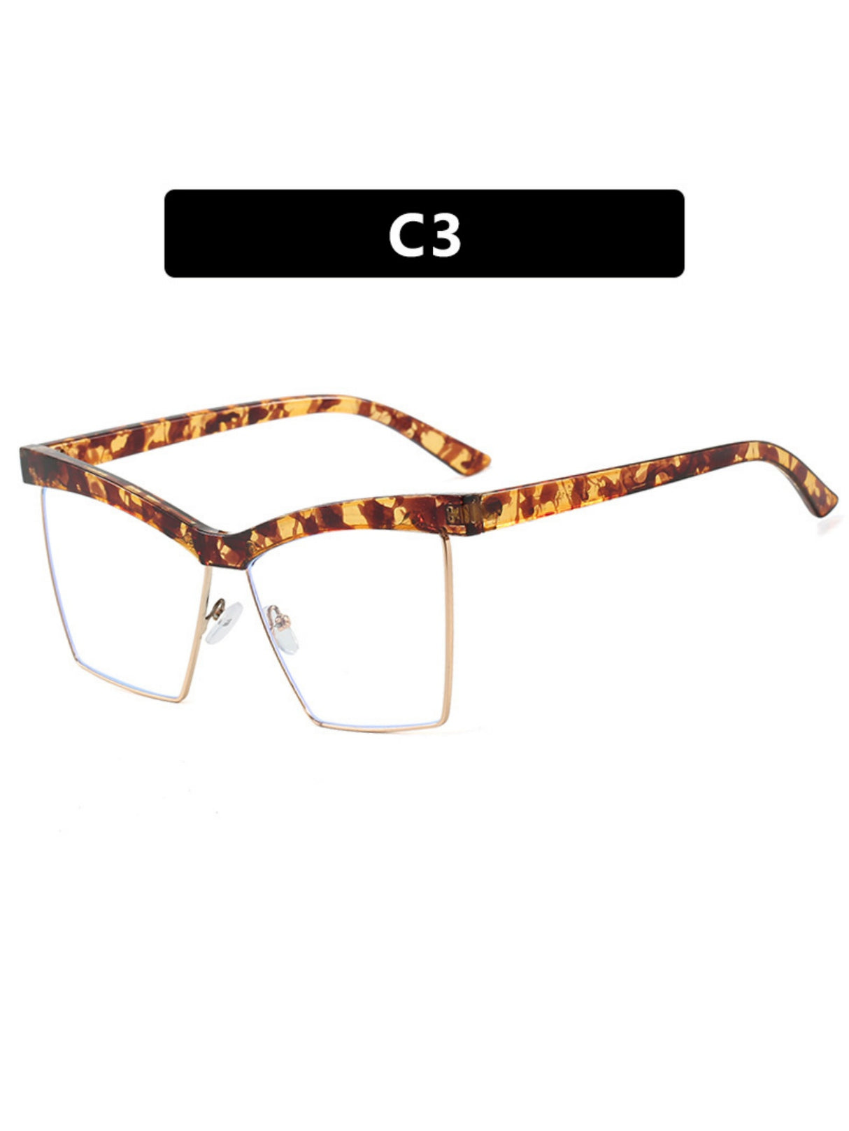 Leopard Print Full-frame Square Fashion Glasses