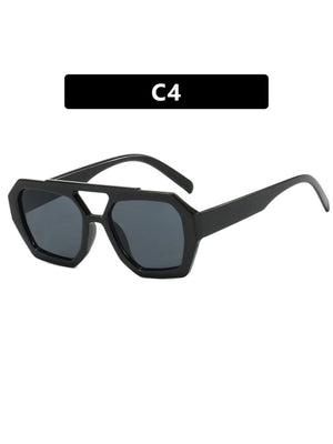 Double-bridge Irregular Leopard Print Sunglasses