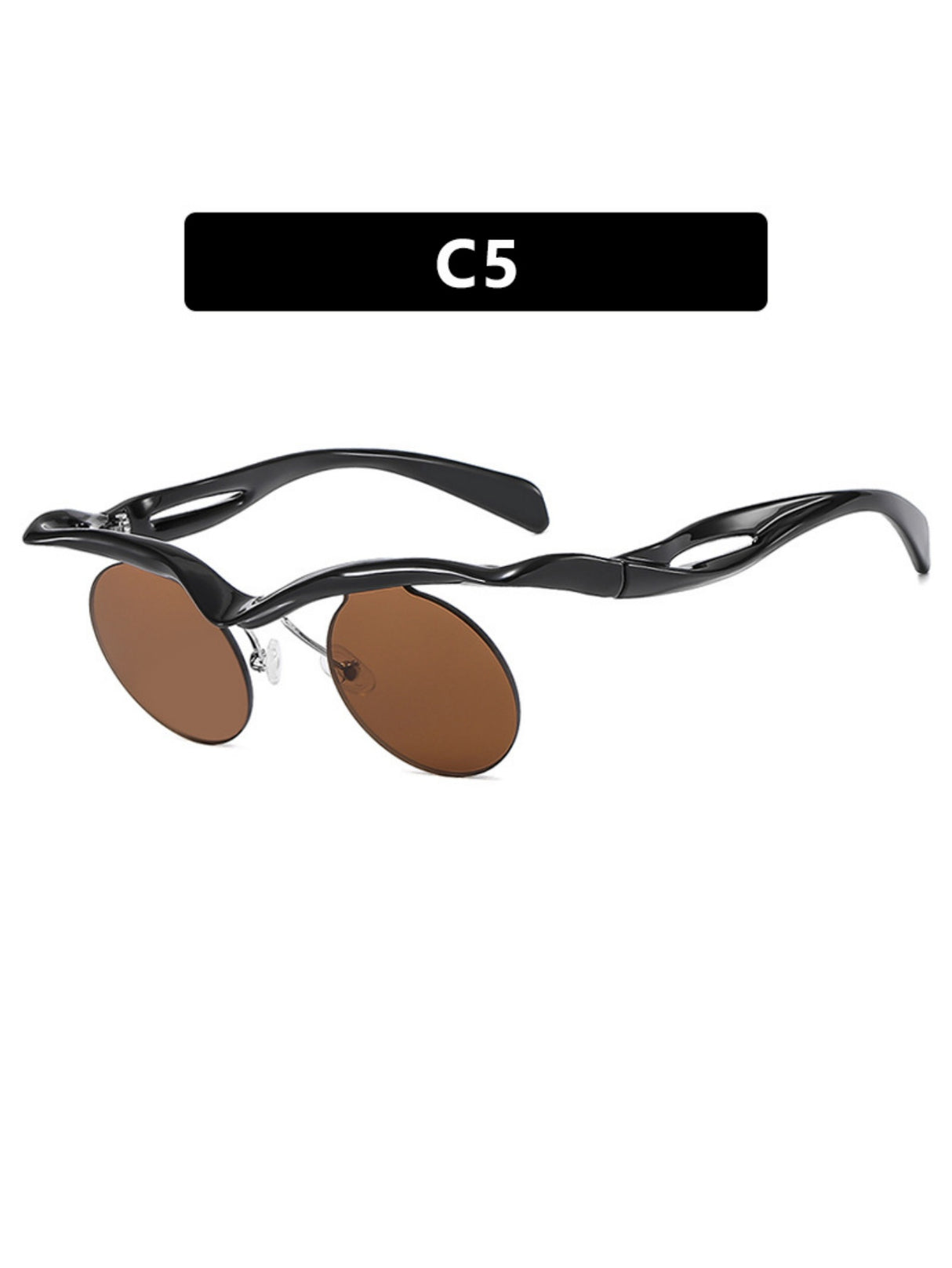 Half-rimmed Round Sunglasses