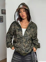 Cardigan Street Style Camouflage Full Print Hooded Jacket Loose Daily Casual Jacket