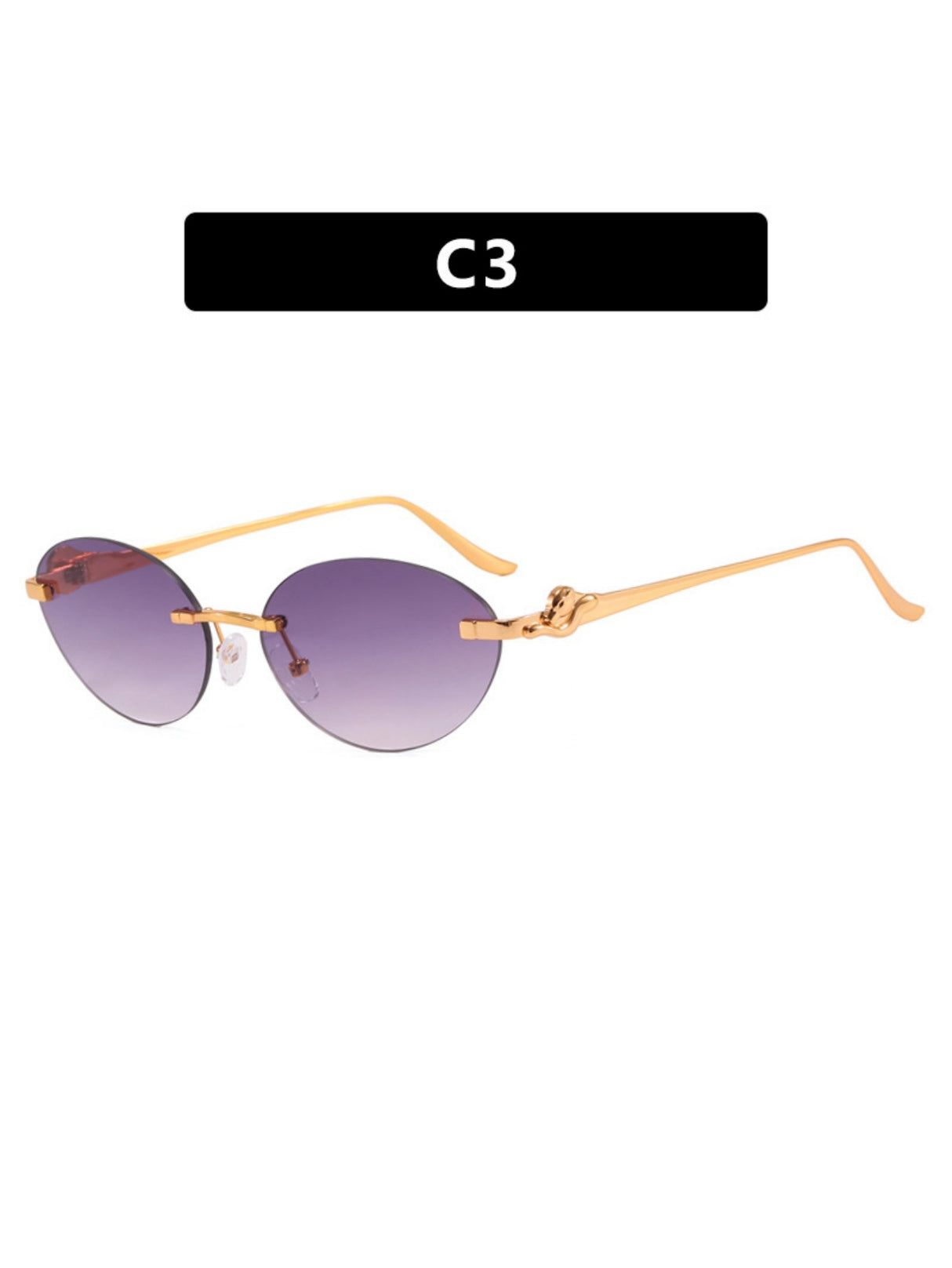 Frameless Oval Sunglasses