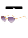 Frameless Oval Sunglasses