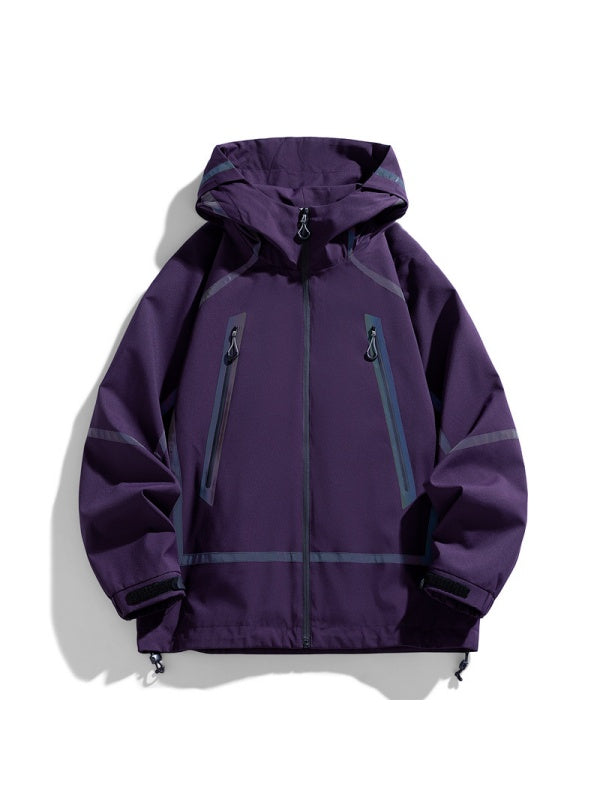 Outdoor Laser Reflective Windproof Water Proof Slim Hooded Windproof Jacket