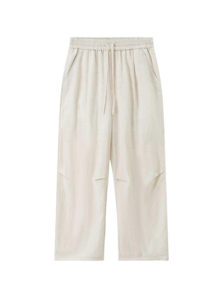 Flax Loose-fit Slimming Straight-fit Pants