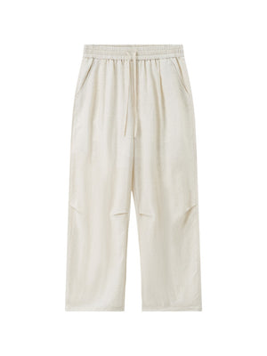 Flax Loose-fit Slimming Straight-fit Pants