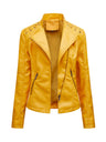 Short Slim Fit Thin Three-dimensional Decoration Leather Jacket