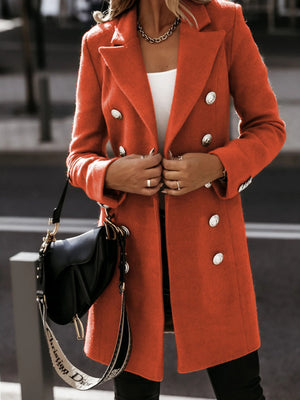 Long Sleeve Suit Collar Double-breasted Coats