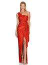 One-shoulder Tie-up Pleated Sweet And Spicy Sequined Dress