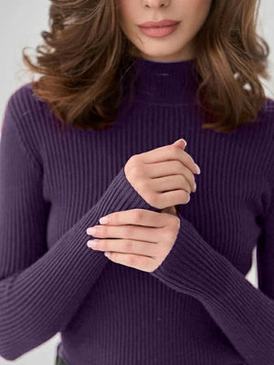 Half Turtleneck Solid Color Tights Versatile Sweaters