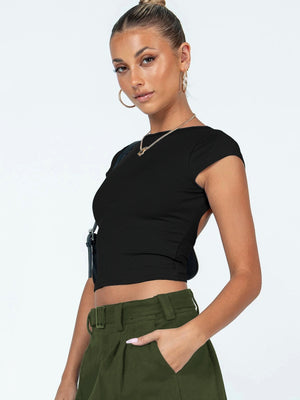 Sexy Short Sleeve Backless T-shirts