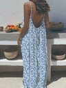 Vacation Halter-neck Backless Loose Long Dress