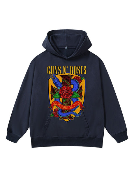 Retro Fried Snowflakes Printed Hoodies