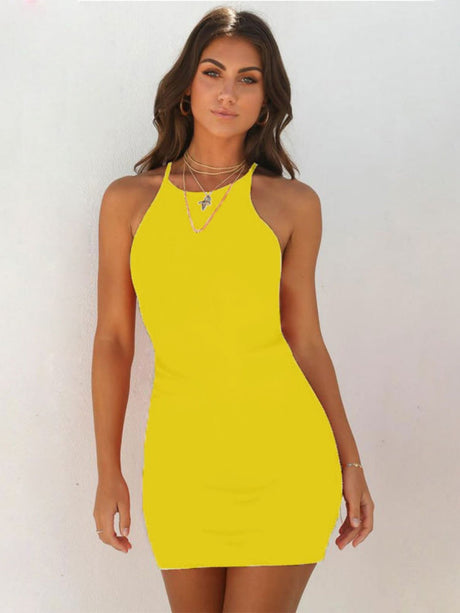 Liber Spring Women's Printed Solid Color Mini&Short Dresses
