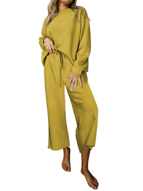 Liber Spring Women's Splicing Diamond 2-piece Sets
