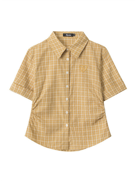 Liber Summer Women's Buttons Stripes/Plaid Chiffon shirt/shirt