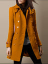 Double-breasted With Medium-length Buttons Lapel Daily Leisure Workwear Coat
