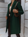 Solid Color Lapel Mid-length Button Wool Coat