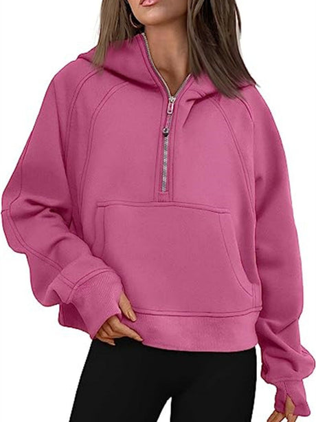 Liber Summer Women's Zipper Color matching Sweatshirts&Hoodies
