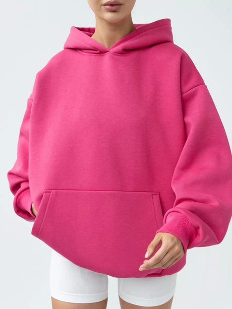 Liber Autumn women's pocket solid color pullover long sleeve two-piece suit