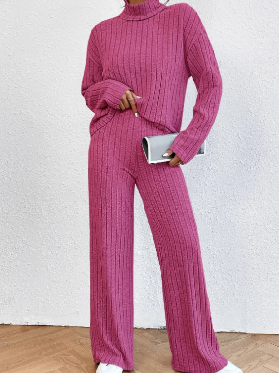 Sweaters Loose Trousers High Collar Two-piece Suit